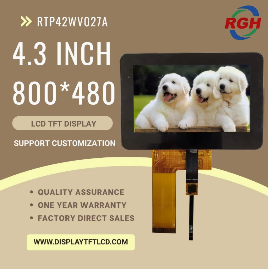 Rugged -30 to 80℃ Storage Range 4.3-Inch TFT LCD Screen