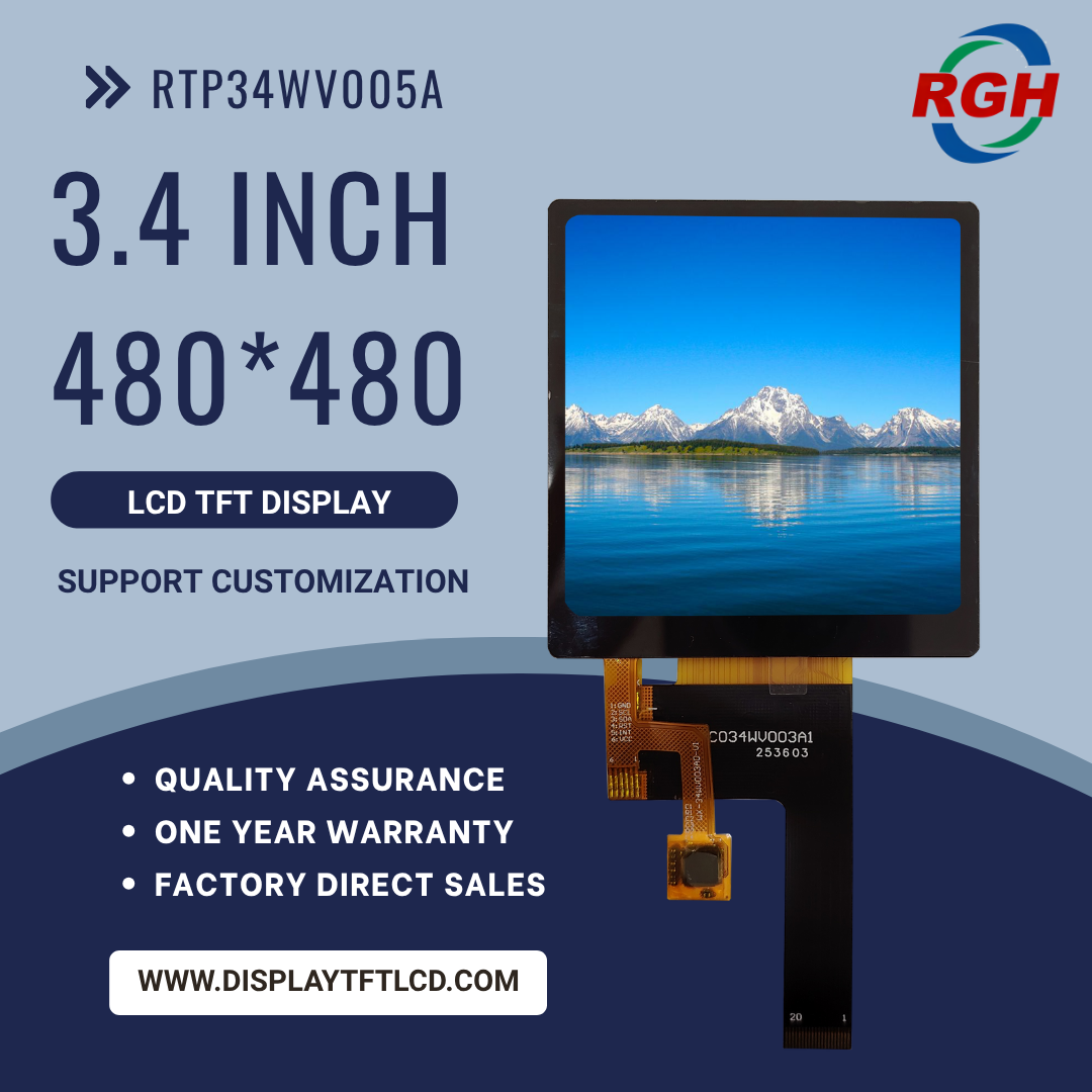 Square 3.4-Inch Capacitive Touch FT6336u Module TFT LCD Screen - view 1